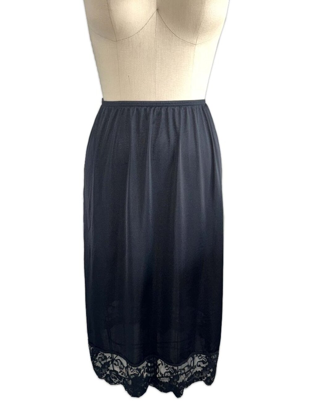 vintage 1990s Vassarette black lace slip skirt ♡